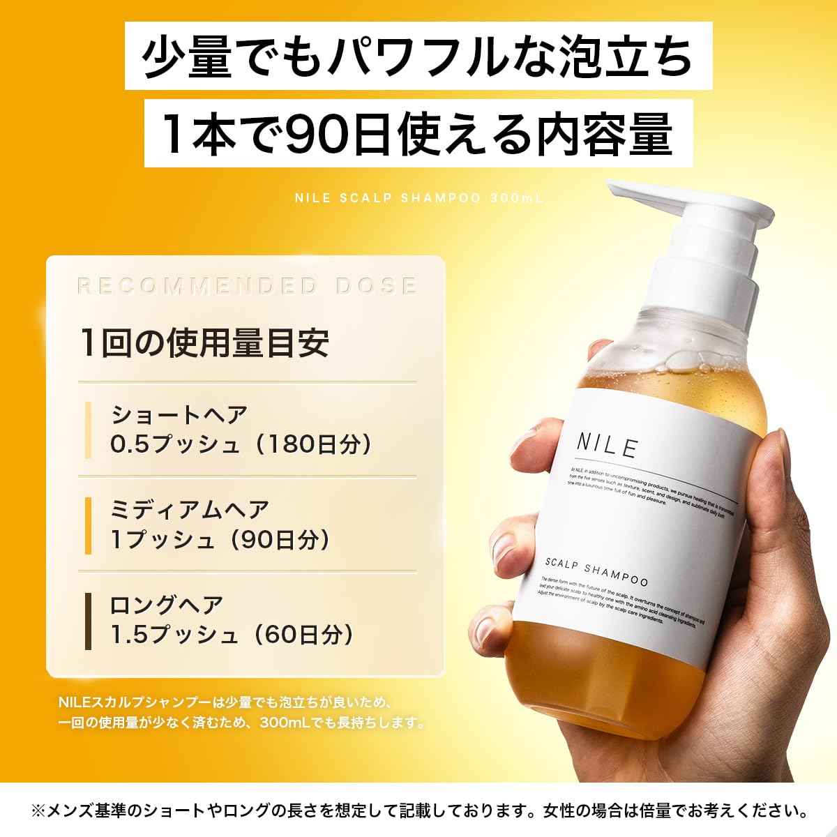 NILE 濃密泡沫頭皮洗髮水 男性 氨基酸洗髮水 無矽靈(香梨香味)