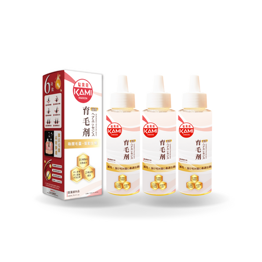 KAMI HAKKEN 髮發見育髮精華三瓶組合 - 自然成分促進生長