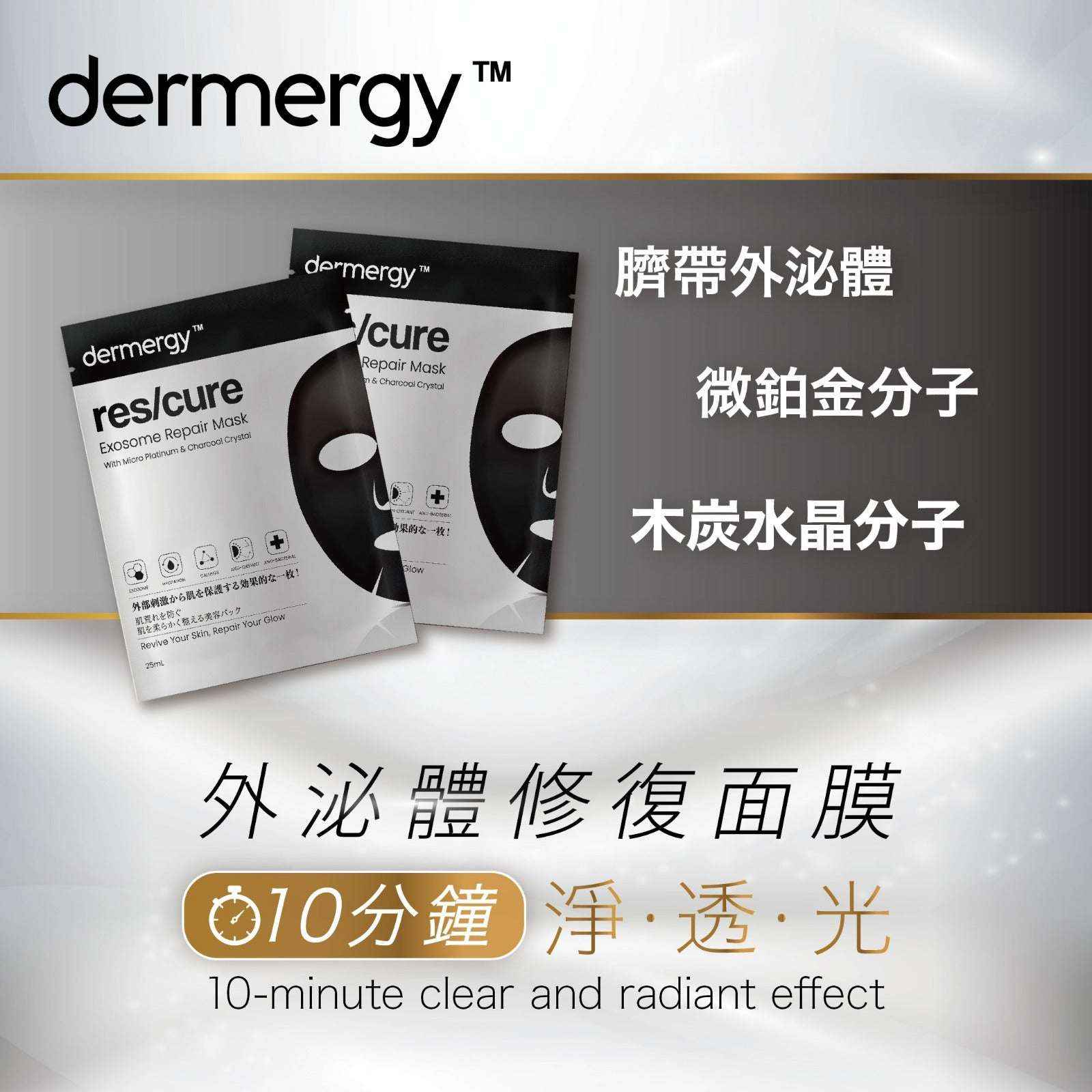 SAISEICO 黑白面膜套裝 - RELUMINAR & dermergy 修復效果